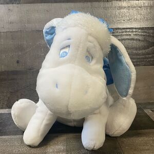 Disney Store White Blue Snowflake Pals Eeyore Christmas Santa Plush Animal